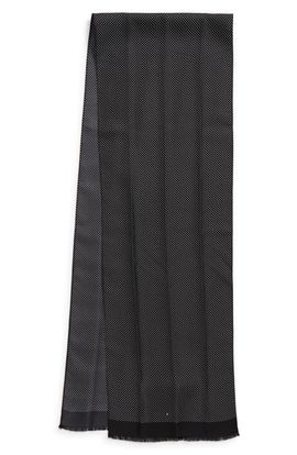 TOM FORD TOM FORD Polka Dot Silk Twill Fringe Scarf