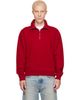 TOM FORD TOM FORD Red Double Face Wool Half Zip Jacket - 1