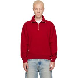 TOM FORD TOM FORD Red Double Face Wool Half Zip Jacket