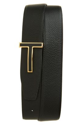 TOM FORD TOM FORD Reversible T Icon Leather Belt