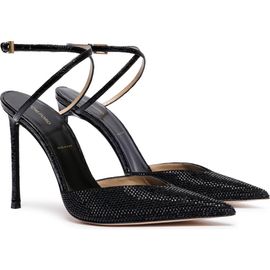 TOM FORD TOM FORD Selen Crystal Leather Ankle Strap Pump