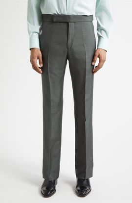TOM FORD TOM FORD Silk Canvas Straight Leg Pants