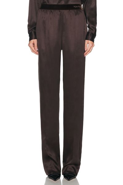 TOM FORD TOM FORD Silk Satin Straight Leg Pant