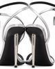 TOM FORD TOM FORD Silver Laminated Padlock Pointy Naked Heeled Sandals - 2