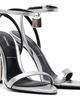TOM FORD TOM FORD Silver Laminated Padlock Pointy Naked Heeled Sandals - 4