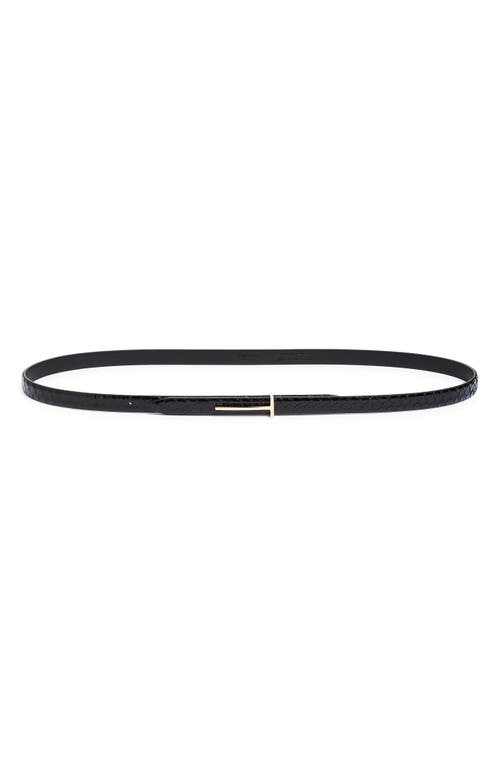 TOM FORD TOM FORD Skinny Python Embossed Leather Belt