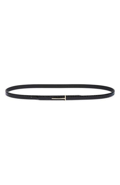 TOM FORD TOM FORD Skinny Python Embossed Leather Belt