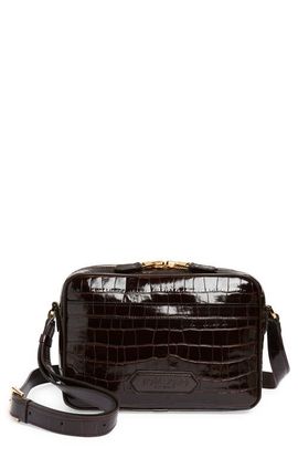 TOM FORD TOM FORD Small Croc Embossed Leather Messenger Bag