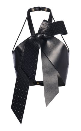 Tom Ford Tom Ford Soft Nappa Lambskin Sculptural Bow Fragment Top