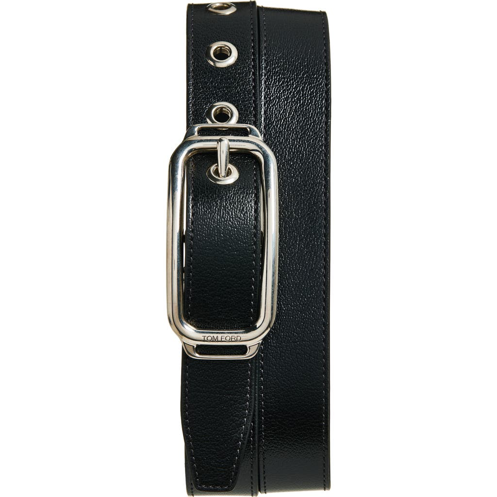 TOM FORD TOM FORD Stadium Goatskin Leather Belt