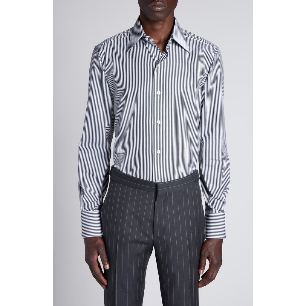 TOM FORD TOM FORD Stripe Cotton Blend Button-Up Shirt