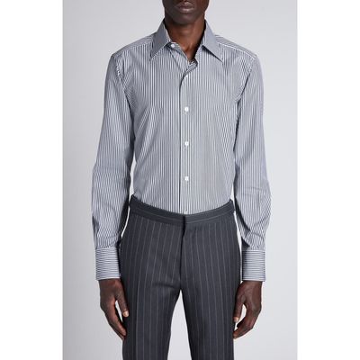 TOM FORD TOM FORD Stripe Cotton Blend Button-Up Shirt