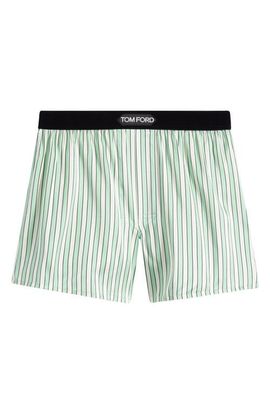 TOM FORD TOM FORD Stripe Stretch Silk Boxer Shorts