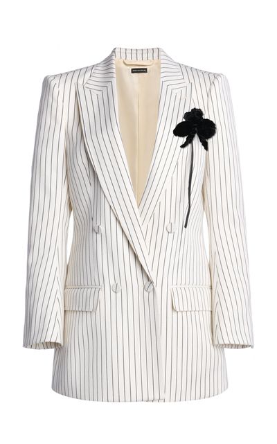 Tom Ford Tom Ford Striped Relaxed DoubleBreasted Wool Blazer
