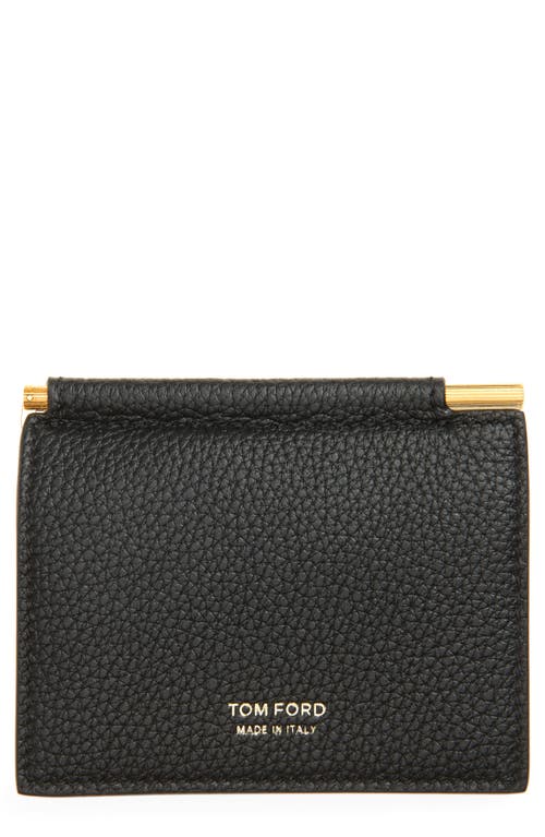 TOM FORD TOM FORD T-Line Soft Grain Leather Money Clip Wallet