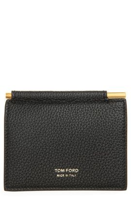 TOM FORD TOM FORD T-Line Soft Grain Leather Money Clip Wallet