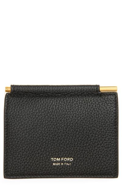TOM FORD TOM FORD T-Line Soft Grain Leather Money Clip Wallet