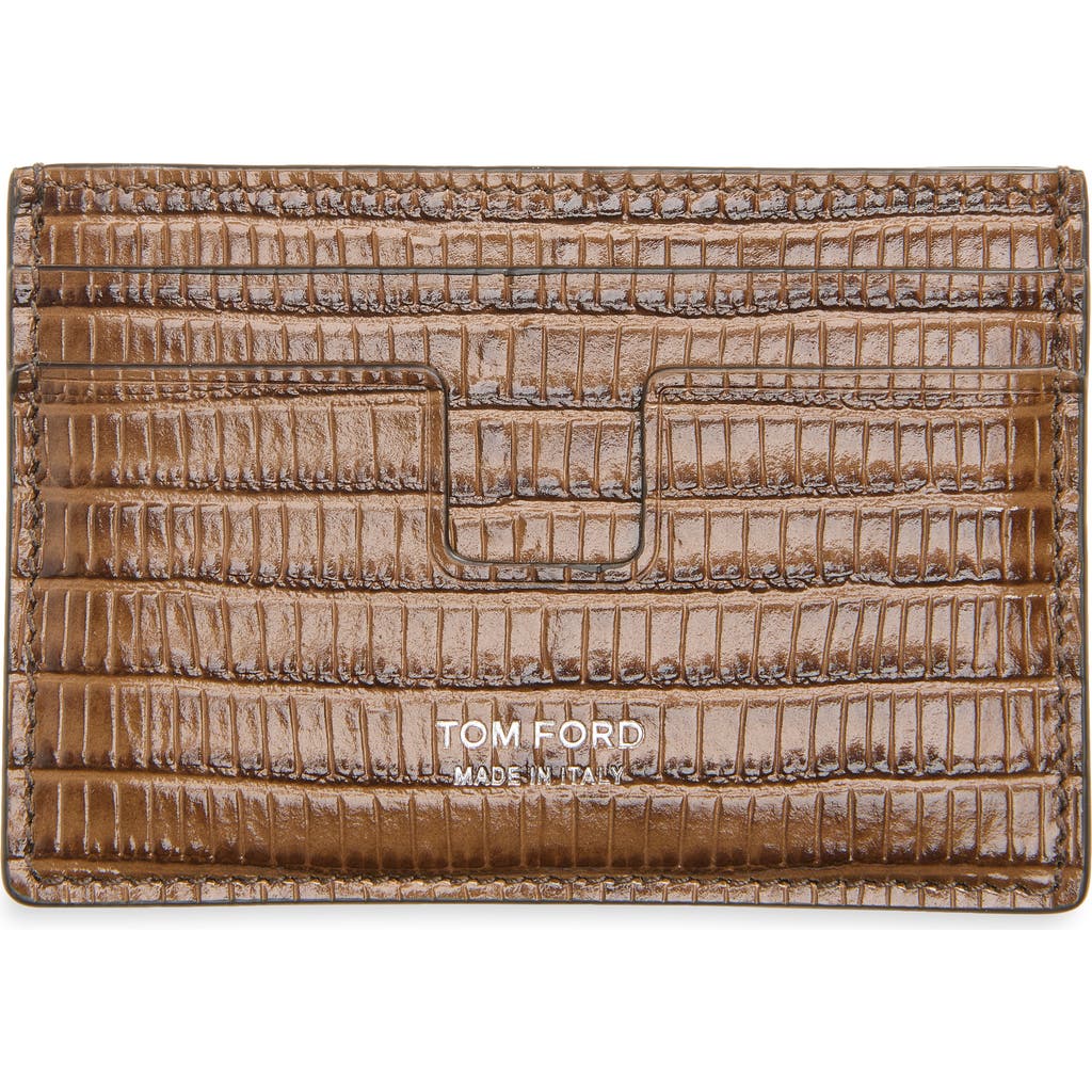 TOM FORD TOM FORD T Line Classic Croc Embossed Card Holder