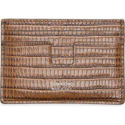 TOM FORD TOM FORD T Line Classic Croc Embossed Card Holder