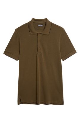TOM FORD TOM FORD Tipped Lyocell & Cotton Piqué Polo