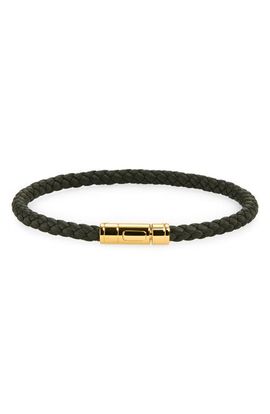 TOM FORD TOM FORD Tubular Clasp Braided Leather Bracelet
