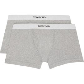 TOM FORD TOM FORD Two-Pack Gray Cotton Boxer Briefs