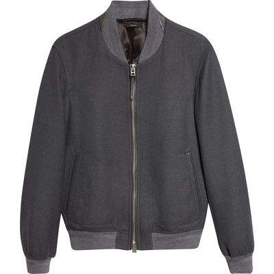 TOM FORD TOM FORD Two-Way Zip Lightweight Wool & Silk Bomber Jacket