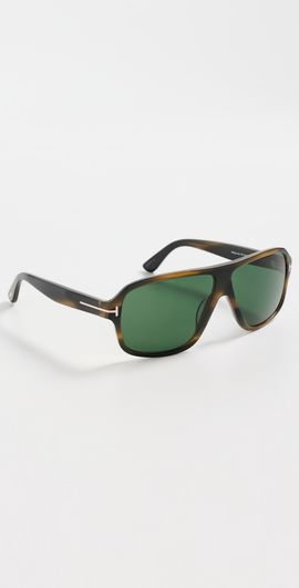 Tom Ford Tom Ford William Sunglasses Shiny Khaki Green Havana One
