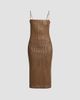 TOM FORD TOM FORD Women's Pleated Leather Sheath Midi Dress - 1
