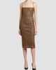 TOM FORD TOM FORD Women's Pleated Leather Sheath Midi Dress - 2