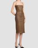 TOM FORD TOM FORD Women's Pleated Leather Sheath Midi Dress - 3