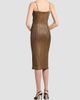 TOM FORD TOM FORD Women's Pleated Leather Sheath Midi Dress - 4
