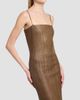 TOM FORD TOM FORD Women's Pleated Leather Sheath Midi Dress - 5