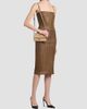 TOM FORD TOM FORD Women's Pleated Leather Sheath Midi Dress - 6