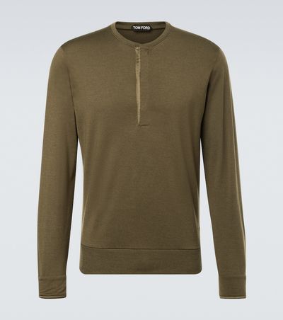 Tom Ford Tom Ford Wool, cashmere, and silk Henley shirt
