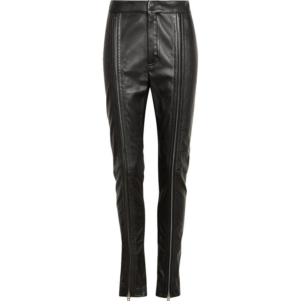TOM FORD TOM FORD Zip Front Lambskin Leather Skinny Pants