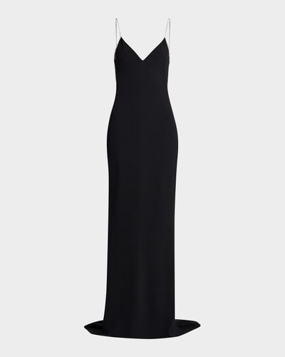 TOM FORD V-Neck Open-Back Trumpet Gown