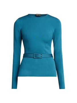 TOM FORD Women's Knit Belted Long-Sleeve Top