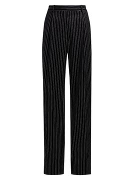 TOM FORD Women's Pintstripe Wool-Cotton Trousers