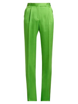 TOM FORD Women's Pleated Silk-Wool Trousers