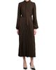 TOM FORD Women's Plissé Tieneck Blouson-Sleeve Midi Dress - 3