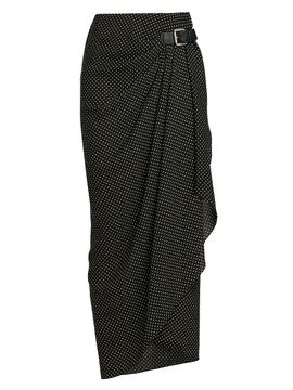 TOM FORD Women's Polka Dot Silk Wrap Midi-Skirt