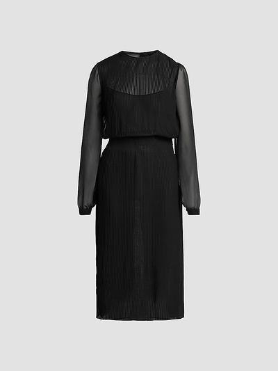TOM FORD Women's Sheer Stripe Blouson Midi Dress