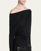 TOM FORD Wool-Silk Asymmetric Off-Shoulder Sweater - 5