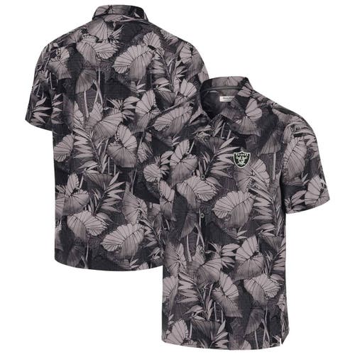 Tommy Bahama Men's Tommy Bahama Black Las Vegas Raiders Bahama Coast Nuevo Fronds Camp Button-Up Shirt 