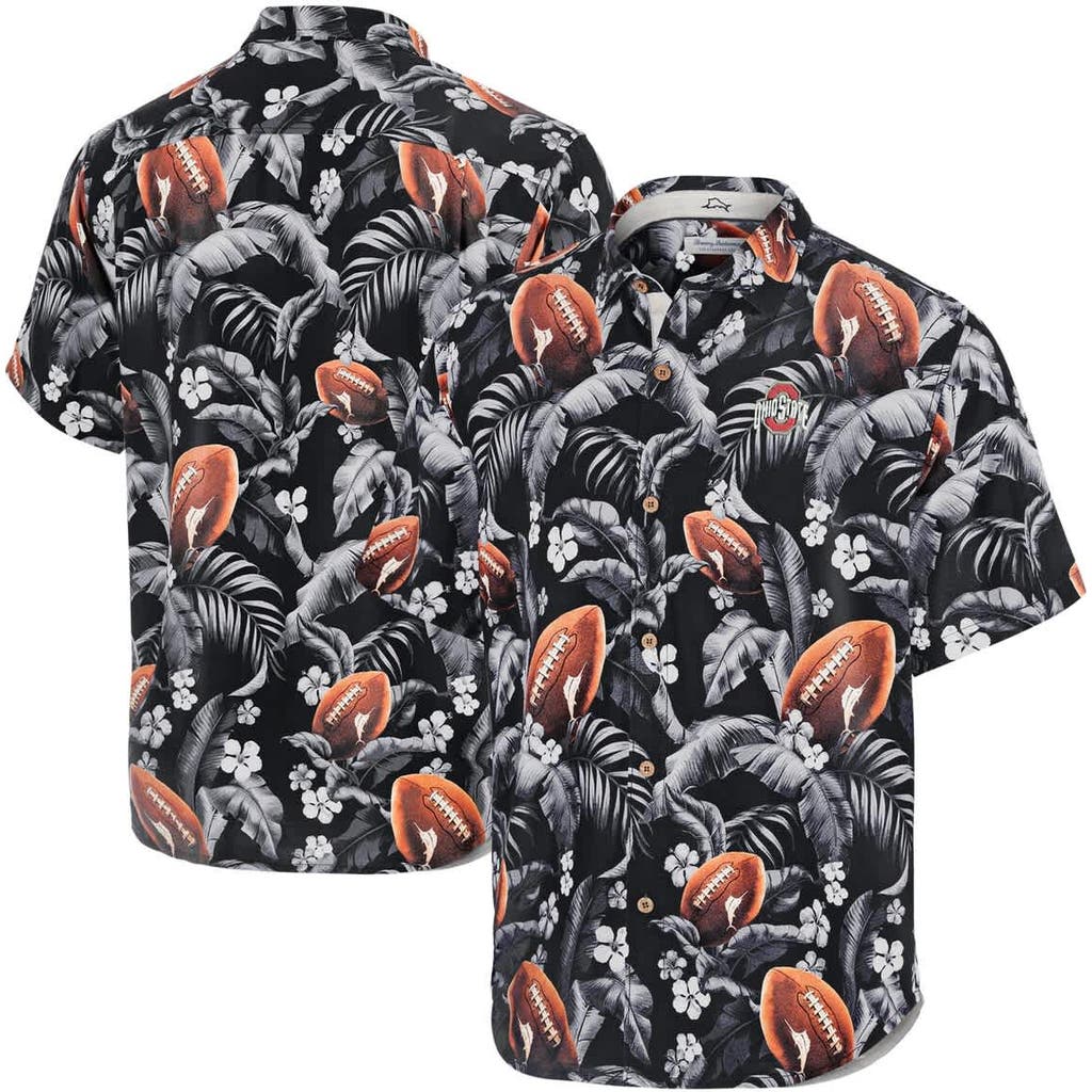 Tommy Bahama Men's Tommy Bahama Black Ohio State Buckeyes Veracruz Cay First Down Blooms Button-Up Shirt 