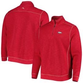 Tommy Bahama Men's Tommy Bahama Cardinal Arkansas Razorbacks Sport Tobago Bay Tri-Blend Mock Neck Half-Zip Jacket 