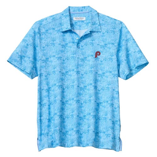 Tommy Bahama Men's Tommy Bahama Light Blue Philadelphia Phillies Bahama Coast Palm Retreat IslandZone Polo 