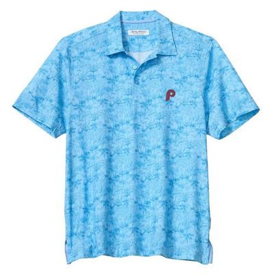 Tommy Bahama Men's Tommy Bahama Light Blue Philadelphia Phillies Bahama Coast Palm Retreat IslandZone Polo 
