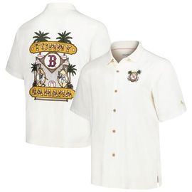 Tommy Bahama Men's Tommy Bahama White Boston Red Sox Pitcher's Paradiso Button-Up Camp Shirt 
